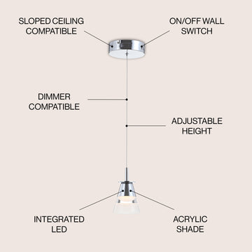 Alain Adjustable Metal Integrated LED Pendant